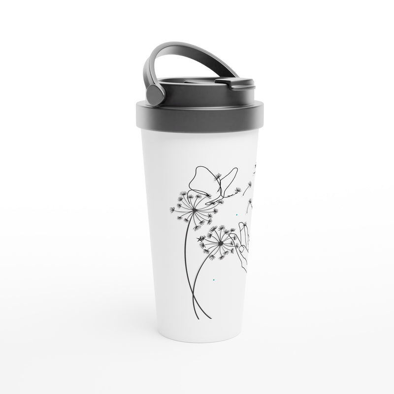 Be Kind 5 - White 15oz Stainless Steel Travel Mug