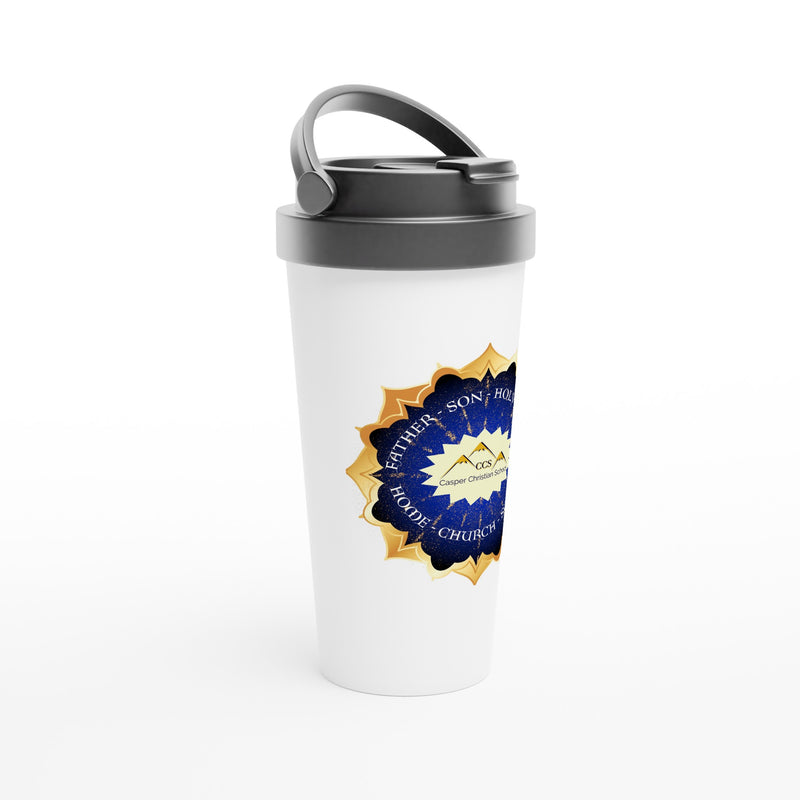 CCS - White 15oz Stainless Steel Travel Mug