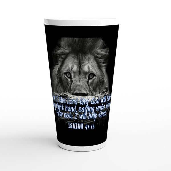 Isaiah 41:13 - White Latte 17oz Ceramic Mug