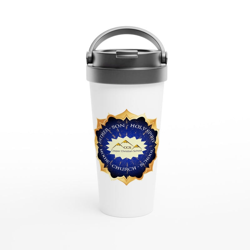 CCS - White 15oz Stainless Steel Travel Mug