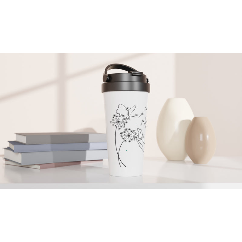 Be Kind 5 - White 15oz Stainless Steel Travel Mug