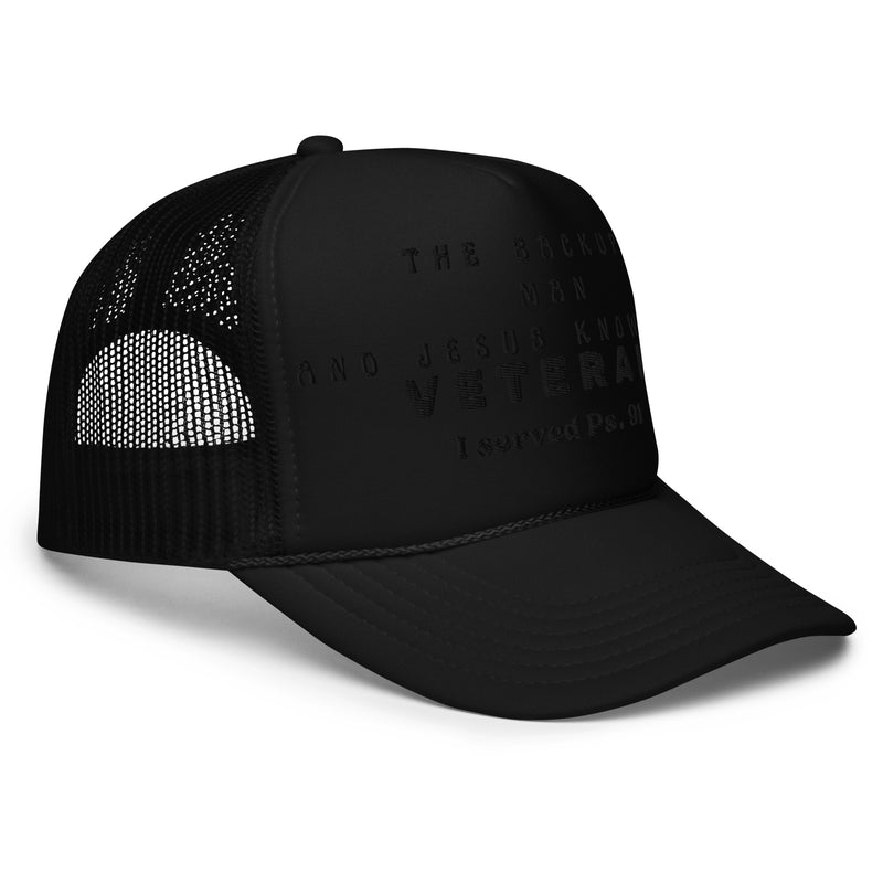 Backup man- veteran: Foam trucker hat