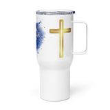 Shaken w/ Gold Crosses - Travel mug with a handle