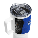 Shaken with Lion - Travel mug with a handle