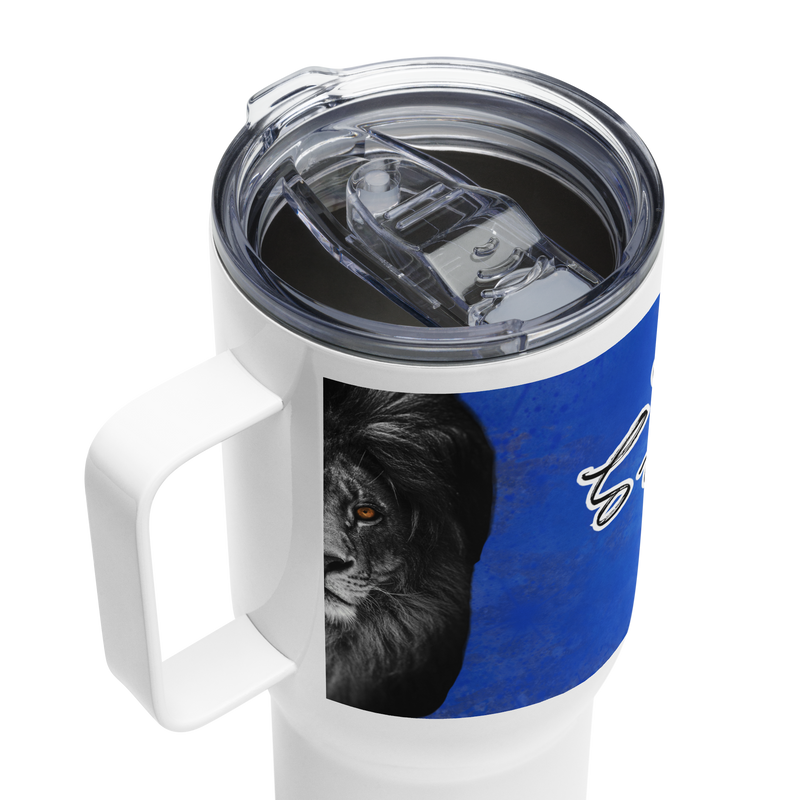 Shaken with Lion - Travel mug with a handle