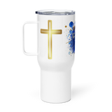 Shaken w/ Gold Crosses - Travel mug with a handle